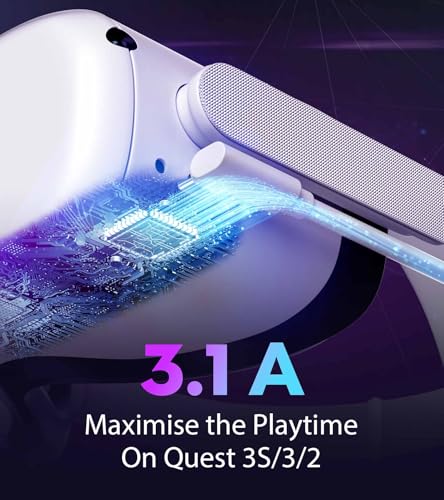 Elevate Your VR Experience with YRXVW 10 FT Link Cable – Premium USB-C Charging & High-Speed Data Transfer for Meta/Oculus Quest 3 S, Quest 3, Quest 2/Pro, and PICO 4 Headsets – Uninterrupted Gaming Freedom, Enhanced Compatibility, and Long-Lasting Durability