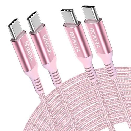 Fast Charging USB C to USB C Cable – 10 ft Braided Type C Charger Cord (2-Pack) for i Phone 15 Series, i Pad Pro/Air, Mac Book Air, Samsung Galaxy S23/S22/S21, Note 20 & PS5 – 60 W Power Delivery, Durable & Tangle-Free Design for Maximum Flexibility and Enhanced Compatibility