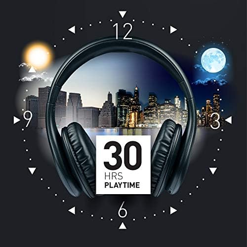 Unleash Your Audio Experience with i Joy Bluetooth 5.0 Over-Ear Foldable Headphones – 30-Hour Playtime, Hands-Free Microphone, and Chic Matte Black Finish for Ultimate Comfort and Portability