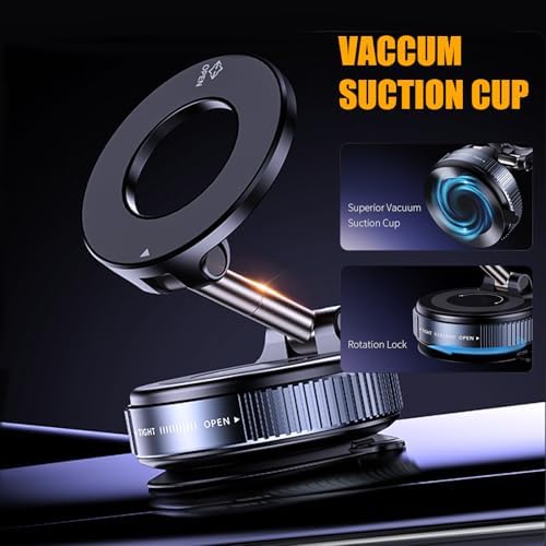 Junfire Car Phone Holder, [Phone Vacuum Mount for Car] Ultra-Stable Suction Cup, 360° Adjustable, Universal Fit for All Phones, Dashboard/Windshield Mount, Rock-Solid Grip for Drivers & Travelers – Enhanced Compatibility and Speed