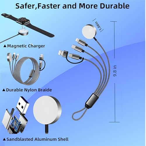 Revolutionary 3-in-2 USB C Charging Cable for Apple Watch, i Phone, and Air Pods – Ultra-Fast Multi-Device Power Hub Compatible with i Watch Ultra/SE, i Phone 16-11, and Galaxy S23 – Lightweight Travel Charger for Effortless On-the-Go Charging and Enhanced Performance