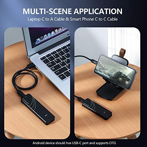 Ultra-Fast SATA M.2 SSD to USB 3.2 Adapter – Dual Protocol NVMe M-Key & B+M Key Support for 2230/2242/2260/2280 SSDs | 10 Gbps Data Transfer Speeds | UASP Enabled for Optimal Performance and Reliability | Compact, Portable Design for Effortless Data Access and Backup Solutions
