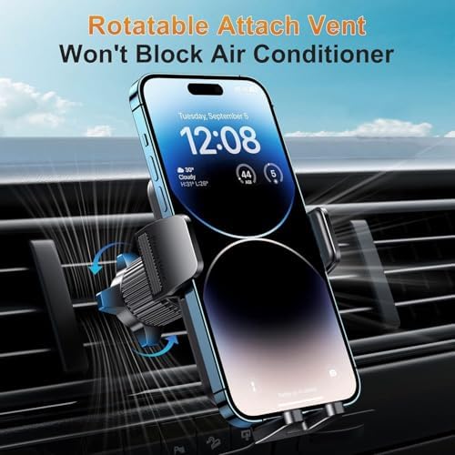 Military-Grade Suction Car Phone Holder – 3-in-1 Versatile Mount for Dashboard, Windshield & Air Vent – Universal Fit for i Phone & Android – Enhanced Stability with 360-Degree Rotation for Safe Navigation & Hands-Free Use