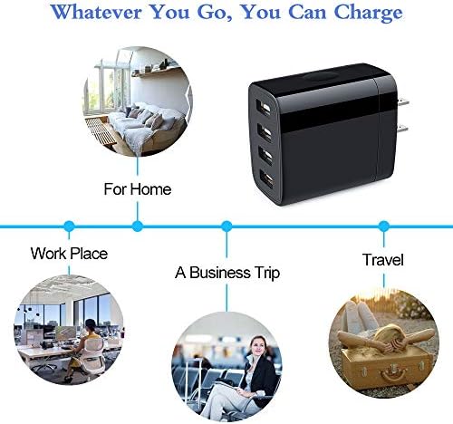 Ultra-Fast Multi-Port USB Charger for i Phone 16 & Samsung Galaxy – 4.8 A Power Adapter Wall Plug for Rapid Device Charging – Compact Cube Design with Enhanced Safety Features for Home & Travel Use