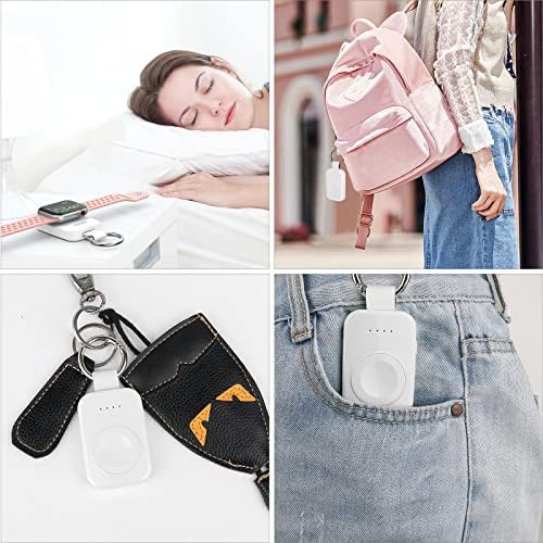 i.VALUX Compact Wireless Charger for Apple Watch – Keychain-Friendly 1000 m Ah Power Bank, Fast Magnetic Charging for Series 10/9/8/Ultra/7/6/5/4/3/2/SE – Perfect Travel Companion & Birthday Gift for Her – Sleek White Design