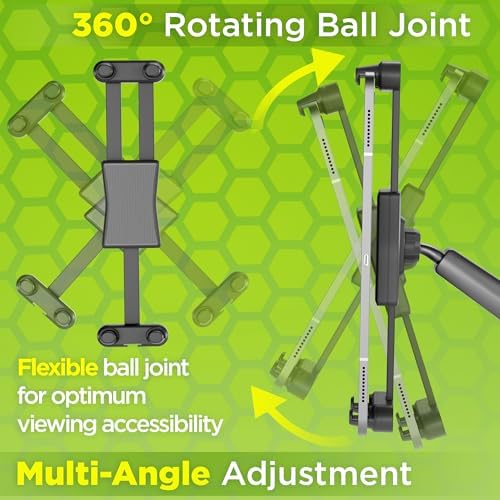 Heavy-Duty Tablet Holder for Trucks – Super Suction Cup Mount with 16.7-Inch Adjustable Arm for i Pad & Tablet Dashboard, Windshield, and Window Use – Secure Hands-Free Solution for Semi-Truck Drivers – Enhanced Stability and Compatibility for All Devices