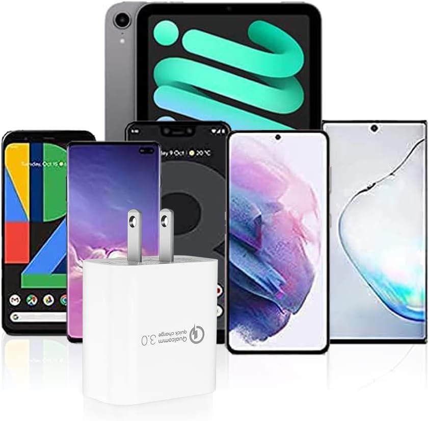 TPLTECH Quick Charge 3.0 Wall Charger for LG Aristo Series – Ultra-Fast Charging Adapter with Micro USB Cable, Compatible with Aristo 2, 3, 4, 5 Models – Compact Design & Enhanced Safety Features for Rapid Power Delivery