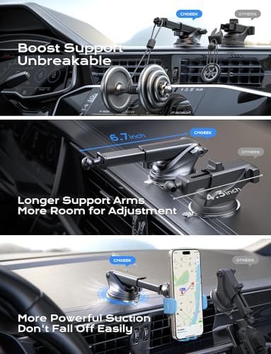 CHGeek 15 W Wireless Car Charger & Auto-Clamping Phone Mount – Fast Qi Charging Solution for i Phone 15/14/13/12/11 Pro Max & Samsung Galaxy S25/S24/S23/S22/S21/S20 – Stylish Pink Design for Modern Drivers – Effortless Device Security & Optimal Viewing Angles