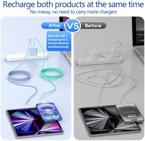 High-Speed 20 W Dual-Port Wall Charger Set with 6 FT USB-C Cable – 4-Pack Premium Fast Charging Solution for i Phone 16/15 & i Pad Pro 12.9″/11″ – Versatile, Compact, and Reliable Power Adapter for Home, Office, and Travel Needs – Enhance Charging Efficiency with Superior Durability and Ultra-Fast Performance for Multiple Devices