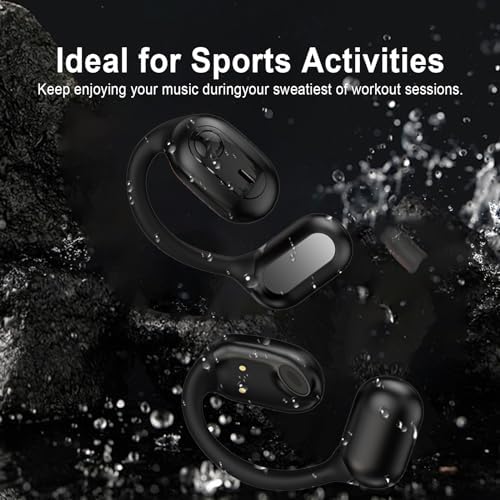 Revolutionary Open Ear Bluetooth 5.3 Earbuds with Ergonomic Secure Earhooks – Ideal for Active Lifestyles, Featuring Fast Charging, Sweat-Resistant Design, and Smart Digital Display Case for Music, Gaming, and Sports Enthusiasts – Unmatched Comfort and Connectivity for All-Day Use