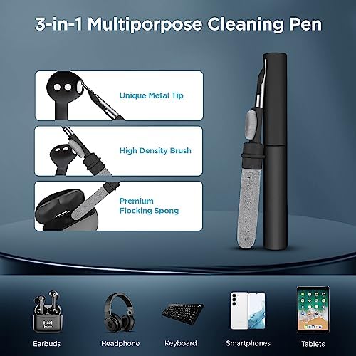 Premium Bluetooth Wireless Earbuds with Active Noise Cancelling and Touch Control – IPX6 Waterproof Earphones for Calls and Gaming, Featuring Wireless Charging Case and Cleaning Pen Tool, Ergonomic Design for Ultimate Comfort and Enhanced Device Compatibility in Sleek Black