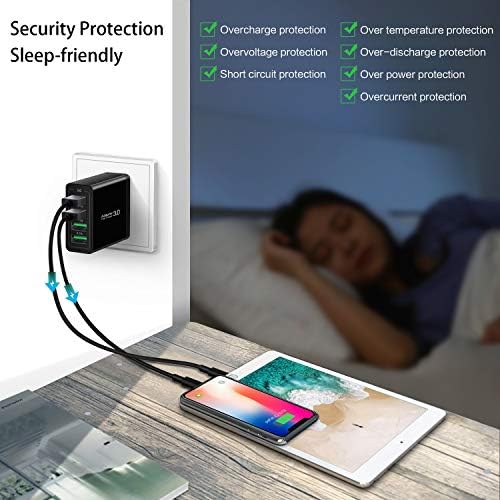 Ultra-Fast 3-Pack 4-Port USB Wall Charger for i Phone, Samsung, Pixel – Multi-Device Power Adapter with Quick Charge 3.0 Technology, Compact Travel Charging Station for Home and Office Use, i Seeker Kit Adapter for Seamless Compatibility and Efficiency