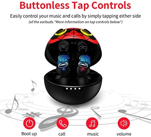 Dynamic Youth Wireless Earbuds with Cartoon Charging Case – Superior Stereo Sound, Sweat-Proof Design, Bluetooth 5.1 Connectivity, and Touch Control for Enhanced Audio Experience and Active Lifestyles