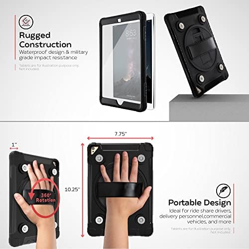 Transform Your Drive with the CTA Adjustable Vehicle Cup Holder Mount – VESA-Compatible Magnetic Tablet Holder with Splash-Proof Enclosure and Integrated Tray for 70 mm to 100 mm Cup Holders – Ultimate Convenience and Safety for On-the-Go Entertainment and Navigation