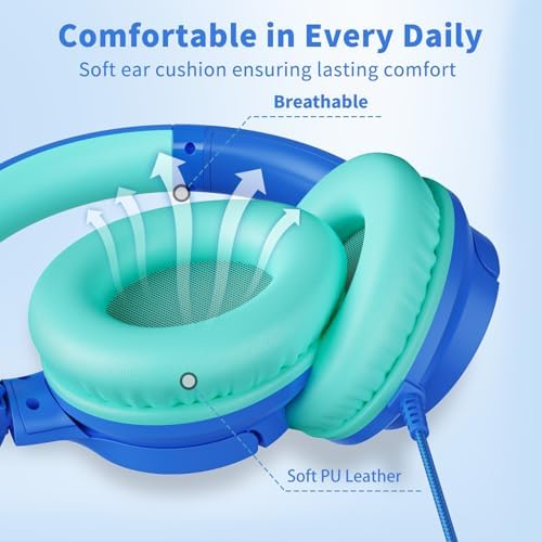 Versatile Over-Ear Wired Headphones with Integrated Microphone – Premium Sound Experience with Foldable Design and 4.9 ft Tangle-Free Nylon Cord – Perfect for Travel, Daily Use, and Multimedia Engagement (Black)