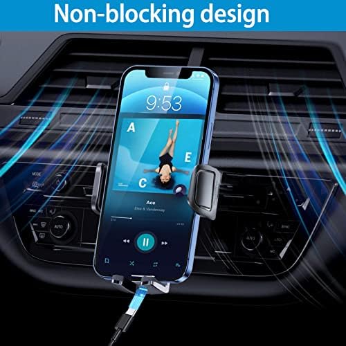 Universal Car Phone Holder with Upgraded Metal Clip – Hands-Free Vent Mount for i Phone and Android – 360-Degree Rotation for Optimal Viewing – Easy Installation, Compatible with All Car Vent Types – Enhance Your Driving Experience with Secure Smartphone Access