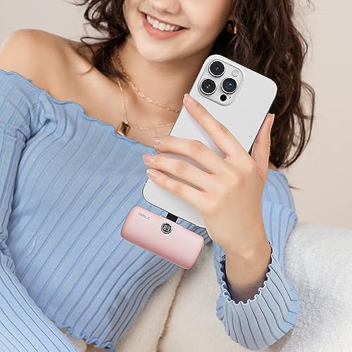 Compact i WALK 4,800 m Ah Portable Charger – High-Speed 18 W PD Power Bank with Built-in USB-C for Seamless Charging of i Phone 15/16/Pro/Max & Samsung Galaxy S25/S24/S23 – Ideal Travel Companion for On-the-Go Power Solutions