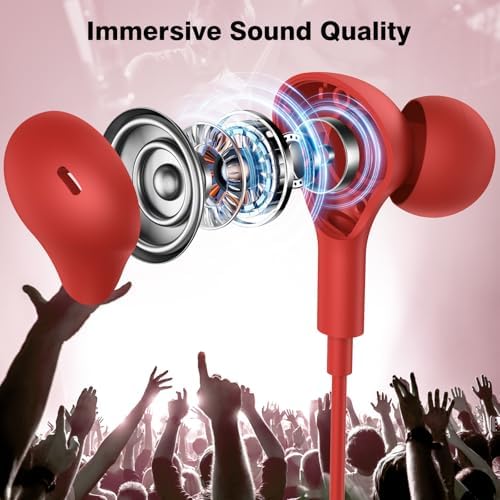 Magnetic USB C Earbuds for Samsung Galaxy S24 Ultra, S23 FE, S22, S21, A54, A53 & i Phone 16, 15 Pro Max – Noise Isolating Wired Headphones with Microphone and Volume Control for Enhanced Audio Experience – Perfect for Music Lovers and Professionals