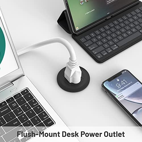 Revolutionary Mini Desktop Power Hub Grommet with 6.56 FT Extension Cord – Sleek Recessed Outlet for Effortless Charging of Laptops, Smartphones, and More – Ideal Desk Accessory for Clutter-Free Workspaces and Enhanced Device Compatibility