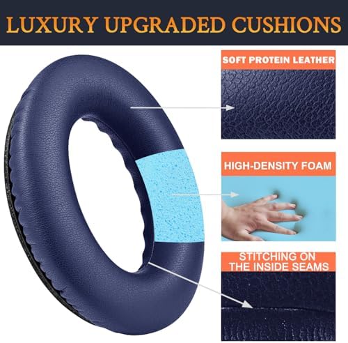 Ultimate Comfort Earpads for Bose QC35 & QC35 II – Luxurious Leather Design with Superior Noise Isolation Foam and Enhanced Thickness for Optimal Listening – Stylish Grey Replacement Cushions to Revitalize Your Headphones