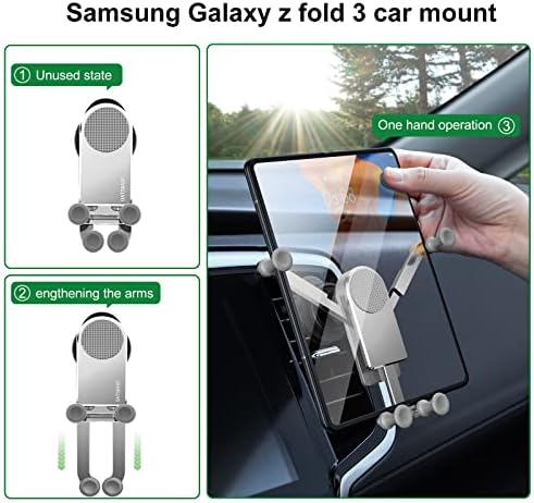 Premium Aluminum Z Fold 4 Car Mount: Dual-Mode Dashboard & Windshield Holder for Samsung Galaxy Z Fold Series and i Phone 16/15 Pro Max – Unmatched Stability & Hands-Free Convenience