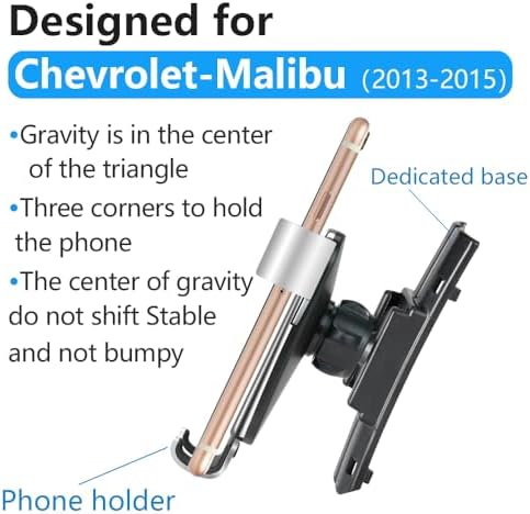 LUNQIN Chevrolet Malibu 2016-2025 Premium Car Phone Holder – Stylish 360-Degree Rotating Smartphone Mount for Enhanced Driving Experience, Quick Tool-Free Installation, and Secure Universal Fit – The Ideal Accessory for Modern Auto Interiors and Safe Navigation