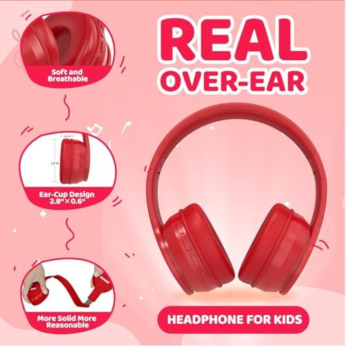 Experience Ultimate Sound Safety with MIDOLA Bluetooth 5.3 Over-Ear Headphones for Kids – Wireless Audio Bliss with Volume Control (85/110 d B), 60-Hour Playtime, and Foldable Design in Trendy Blue – Perfect for School, Travel, and Home Adventures!