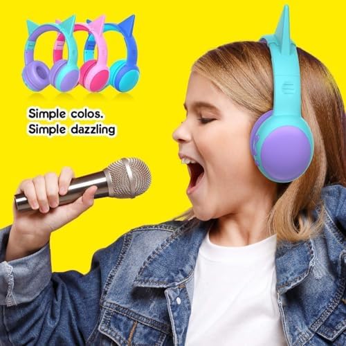 Gorsun Kids’ Purple Cat Ear Bluetooth Headphones – Safe Over-Ear Wireless Headset with 85 d B Volume Limiting, 40-Hour Battery Life, Built-in Microphone, and Bluetooth 5.3 for Toddlers and Young Children – Ideal for Music, Learning, and Playtime Adventures