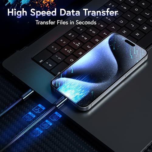 Premium 2.1 m USB-C Cable – 240 W Fast Charge & 480 Mbps Data Transfer, Durable Braided Design for Enhanced Compatibility, Sleek White Finish for Modern Tech Aesthetics