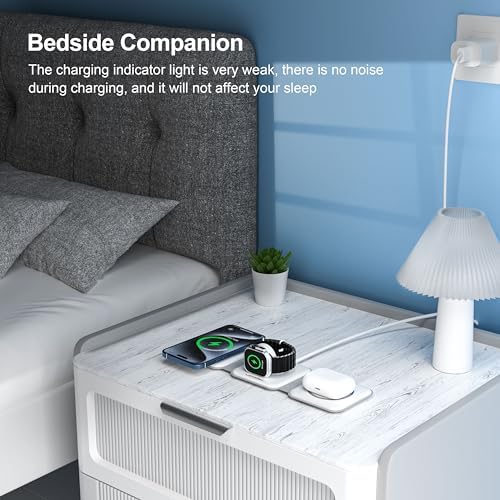 UCOMX Foldable 3-in-1 Wireless Charging Station: Ultimate Travel Charger for i Phone 12-16 Pro Max, Apple Watch Series 3-Ultra, and Air Pods Pro – Rapid Nano Technology for Fast, Safe Charging & Clutter-Free Convenience