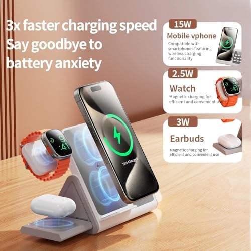 Multifunctional 3-in-1 Wireless Charging Station with White Noise Machine, Adjustable Night Lights & Auto-Off Timer – Ideal for Charging Multiple Devices, Enhancing Relaxation, and Reducing Clutter in Home or Office Spaces