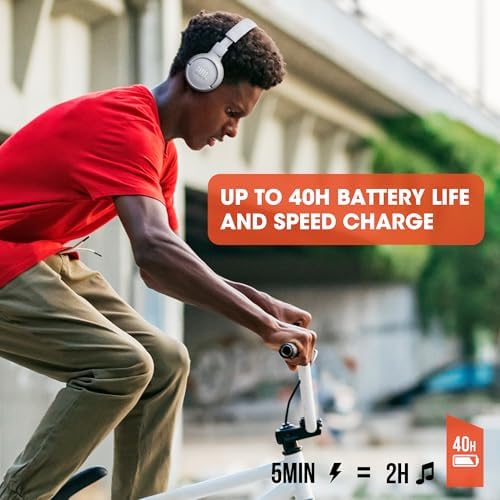 JBL Tune 510 BT Wireless On-Ear Headphones – Unrivaled 40-Hour Battery Life, Ultra-Light Comfort for All-Day Use, Integrated Microphone for Seamless Calls, Portable Foldable Design, Versatile Compatibility with Android & i OS Devices – Ideal for Audiophiles and Busy Professionals Seeking Superior Sound Quality