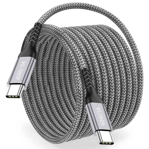 Fast Charging USB C to USB C Cable – 10 ft Braided Type C Charger Cord (2-Pack) for i Phone 15 Series, i Pad Pro/Air, Mac Book Air, Samsung Galaxy S23/S22/S21, Note 20 & PS5 – 60 W Power Delivery, Durable & Tangle-Free Design for Maximum Flexibility and Enhanced Compatibility