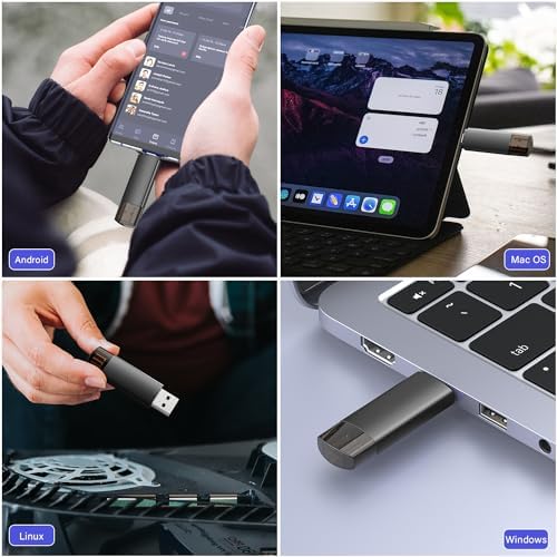 64 GB Dual USB C Flash Drive – 2-in-1 USB 3.0 Thumb Drive for Effortless File Sharing Between Smartphones, Tablets, and Computers – Lightning-Fast Data Transfer & Enhanced Compatibility for i Phone and Android Devices – Perfect Portable Storage Solution (2 Pack)
