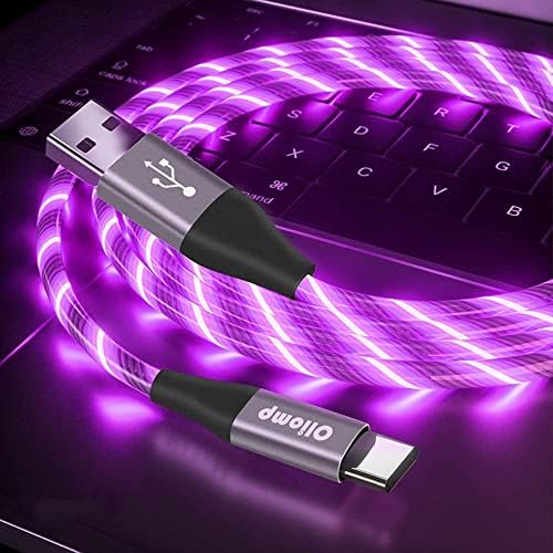 Illuminate Your Charging Experience: MFi Certified 6 ft LED Light Up Lightning Cable for i Phone 14/13/12/11/11 Pro/Max/XS/XR/X/6/7/8 – Fast Charging & High-Speed Data Sync in Vibrant Purple – Optimal Durability & Enhanced Compatibility for Effortless Connectivity