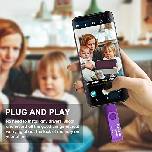 Borlter Clamp 64 GB 3-in-1 USB 3.0 Flash Drive: Versatile OTG Memory Stick with USB C, Micro USB, and USB A Ports for High-Speed Data Transfer Across Android Phones, Tablets, and PCs – Perfect for Samsung Galaxy and LG Users, Compact Storage Solution for Photos and Files