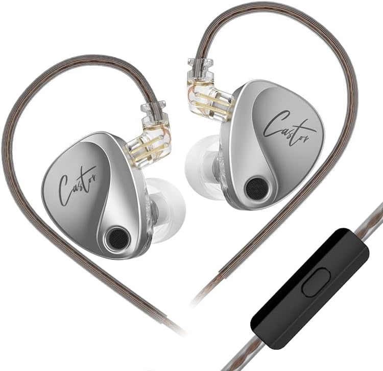 Experience Exceptional Audio with FAAEAL KZ Castor Audiophile In-Ear Headphones – Innovative Dual Dynamic Drivers for Unmatched Clarity, Customizable Tunable Bass for Tailored Sound, Detachable 2-Pin Cable for Future-Ready Adaptability, Integrated Microphone for Effortless Hands-Free Communication, and Ergonomically Crafted for All-Day Wear – The Ultimate Choice for Audiophiles Demanding Superior Sound Quality and Immersive Listening Experience Across Multiple Devices.