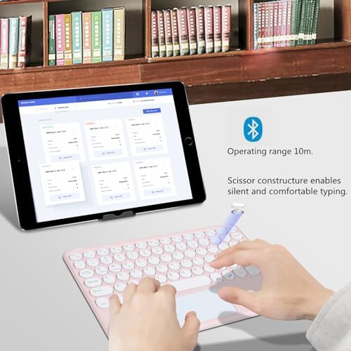 Portable Wireless Bluetooth Keyboard with Touchpad – 10-Inch Rechargeable Slim Design for i Pad Pro, Air, Mini & More | Stylish Purple Finish for Enhanced Productivity on i OS, Android & Windows Devices