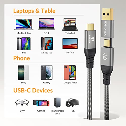 Experience Unmatched Speed and Versatility with i Dsonix Thunderbolt 4 Cable – 1.65 Ft Thick Braided USB-IF Certified Cable for 40 Gbps Data Transfer, 8 K@60 Hz Video Output, and 100 W Fast Charging for Mac Book, i Pad, and More – Optimal Performance for Multi-Device Connectivity and Enhanced Reliability