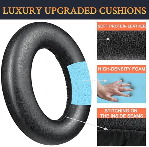 Transform Your Sennheiser Momentum 4 with SOULWIT Premium High-Density Noise-Isolating Protein Leather Earpads – Ultimate Comfort and Sound Clarity Enhancements – Stylish Grey Finish for an Elevated Audio Experience