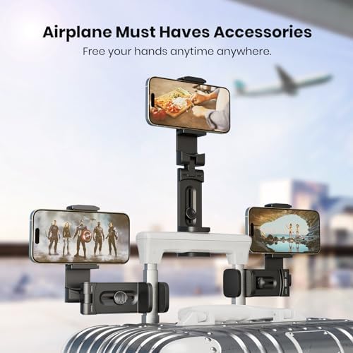 2 Pack Klearlook Universal Airplane Phone Holder – 360° Rotating Airplane Phone Mount for Travel, Desk & Flight Use | Handsfree Adjustable Phone Stand | Travel Essentials Accessories – Enhanced Compatibility and Speed