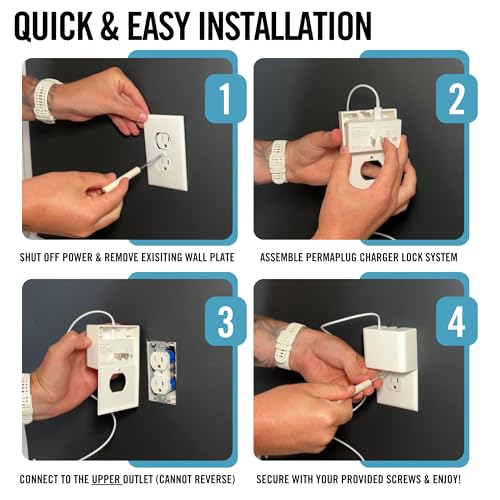 Ultimate Anti-Theft Charger Lock & Cable Protection System – Secure Your Lightning & USB-C Cords with Ease | Baby-Proof, Adult-Proof, Tug-Proof Design | Fast Installation, Durable, and Sleek Safety Device for Home, Office & Public Use | Enhanced Compatibility for Effortless Charging