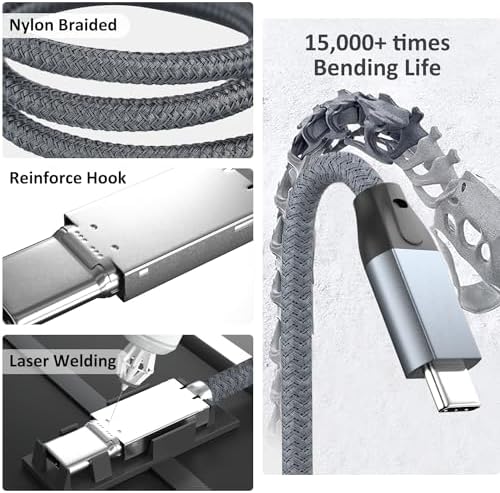 Experience High-Speed Connectivity with Use Bean USB C to USB C Cable – 100 W Fast Charging & 20 Gbps Data Transfer – 15 FT Dual Pack for Mac Book Pro, Galaxy S25 Ultra, i Pad Mini 6, and More – Enhanced 4 K Video Output for Ultimate Performance and Compatibility