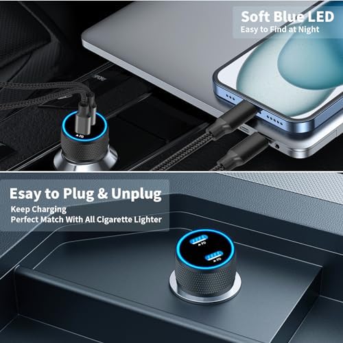 BARMASO 72 W Dual PD Power USB-C Car Charger 2-Pack – MFi Certified Fast Charging Solution for i Phone 16/16 Pro/16 Pro Max & Galaxy S24/S23 – Ultimate Compatibility & Safety Features for On-the-Go Power