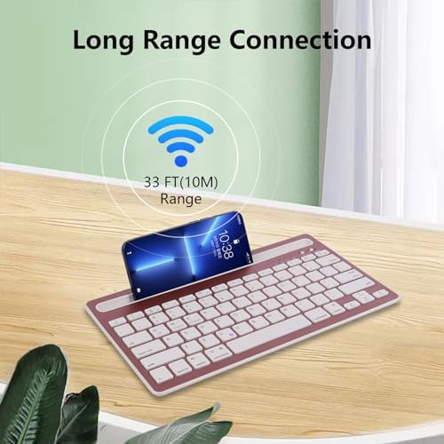 Elevate Your Typing Experience with the CHUYI Wireless Bluetooth Keyboard – Slim, Portable, and Multi-Device Compatible for i Pad, Tablet, and PC – Rechargeable with Quiet Keys and Integrated Stand Slot for Effortless Productivity