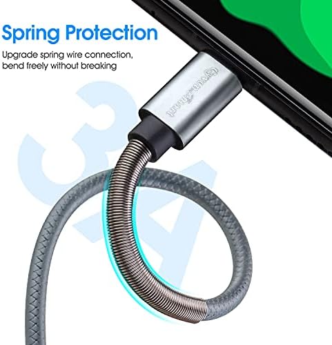 Cyven Premium 3 ft USB Type C Cable Duo Pack – Fast Charge & Data Transfer Cord, Durable TPE Construction, Compatible with Samsung Galaxy A Series, LG V Series, and More – Stylish Pink Design for Enhanced Performance and Versatility