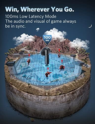 Premium Bluetooth 5.2 True Wireless Earbuds – Cutting-Edge Noise Cancelling and 100 ms Low Latency for Ultimate Sound Precision – 25 Hours Playtime and IPX7 Waterproof Design Ideal for Sports Enthusiasts – Deep Bass Bluetooth Headphones for Immersive Audio Experience