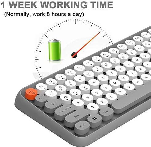 FELICON Retro Mini Wireless Bluetooth Keyboard – Portable 84-Key Typewriter Design for Android, i Pad, Windows & PC – Perfect Companion for Home & Office with Enhanced Compatibility and Rechargeable Battery