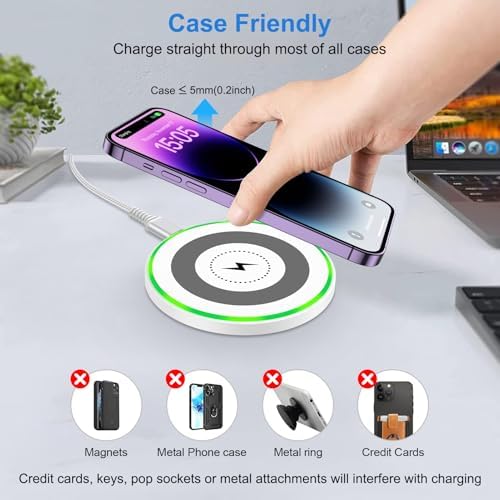 Fast Wireless Charging Pad for Moto G Power 2025/Edge 60 Stylus/G Stylus 5 G/Razr+ 2024/Pixelline 9 Series – 15 W High-Speed Android Charger Station with Anti-Slip Design for Ultimate Device Safety and Convenience