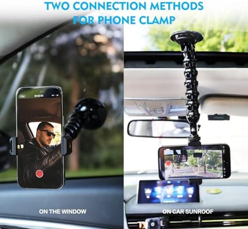 Ultimate 360-Degree Rotating Flexible Suction Cup Car Phone Holder for 4.0-7.0 Inch Devices and Action Cameras – Enhanced Stability and Versatile Positioning for Safe Navigation and Capturing Moments on the Go
